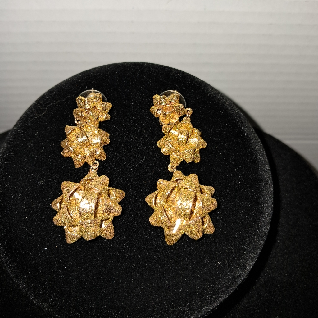 Panacea Gold Christmas Bow Dangle Earrings 20$